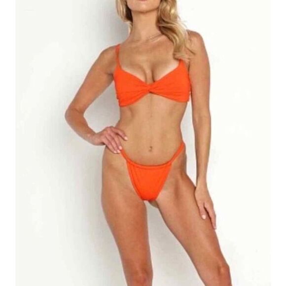 L*Space Gina bottom Bitsy Swim Bottoms Poppy Orange NWT Size Small - Picture 1 of 6